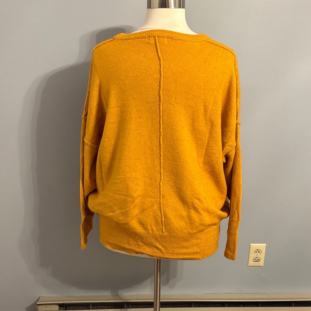 Zenana Outfitters Mustard/Bright Gold Crewneck Sweater with Pocket - Picture 8 of 8